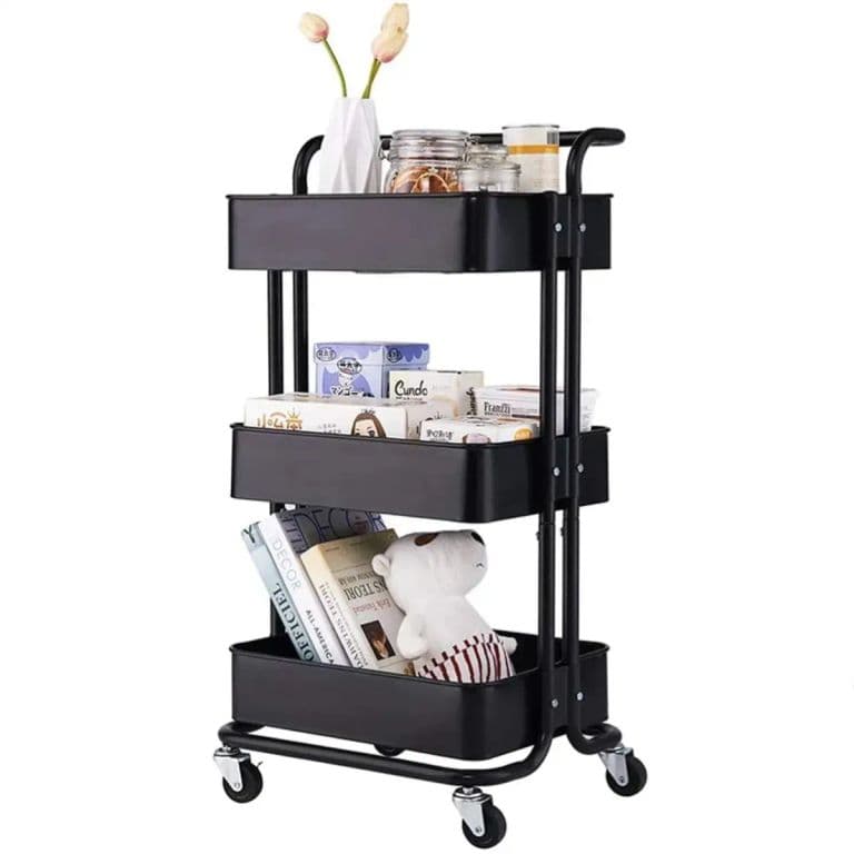 Carrito Organizador Multiusos de 3 Niveles – Negro