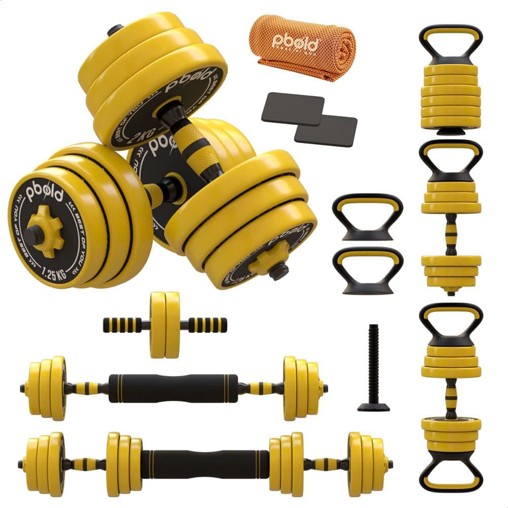 Kit Juego Pesas Mancuernas Ejercicio Ajustables Encauchetada Pbold Metálicas Pesas Rusas Gimnasio Gym