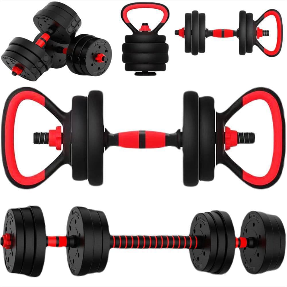 Kit Pesas Rusas 20 Kg Set Convertible Barra Larga 40 Lb
